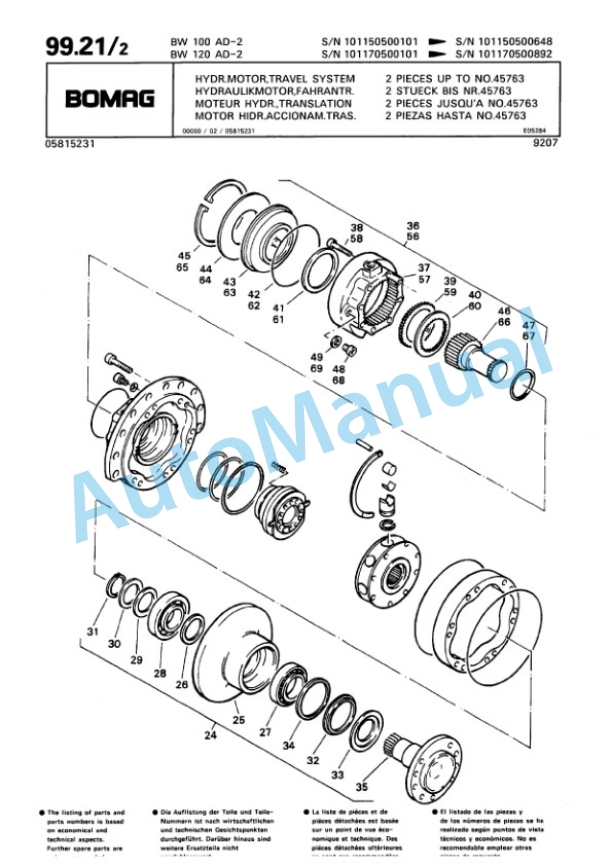 Bomag BW 100 AD-2, BW 120 AD-2 Tandem Vibratory Roller Spare Parts Catalogue 00810068 5 Bomag BW 100 AD-2, BW 120 AD-2 Tandem Vibratory Roller Spare Parts Catalogue 00810068-5