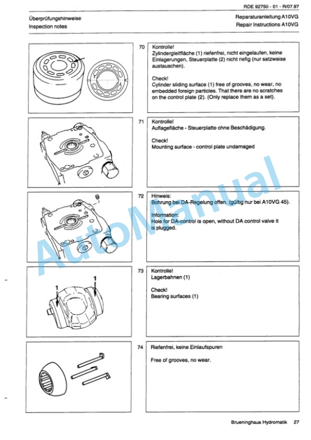 Bomag BW 100 AD-3, BW 100 AC-3, BW 120 AD-3, BW 120 AC-3 Tandem Vibratory Rollers Repair Instructions 00819371 3 Bomag BW 100 AD-3, BW 100 AC-3, BW 120 AD-3, BW 120 AC-3 Tandem Vibratory Rollers Repair Instructions 00819371-3