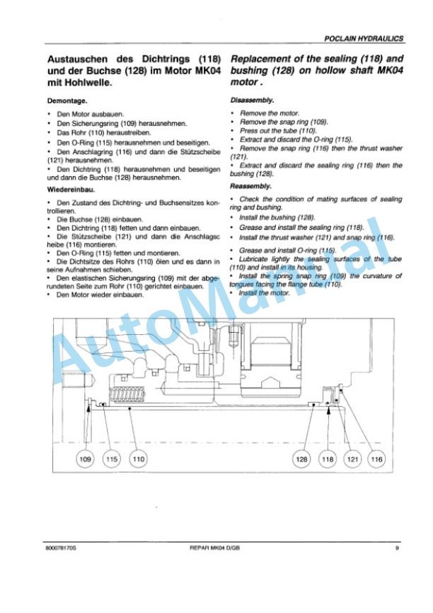 Bomag BW 100 AD-3, BW 100 AC-3, BW 120 AD-3, BW 120 AC-3 Tandem Vibratory Rollers Repair Instructions 00819371 5 Bomag BW 100 AD-3, BW 100 AC-3, BW 120 AD-3, BW 120 AC-3 Tandem Vibratory Rollers Repair Instructions 00819371-5