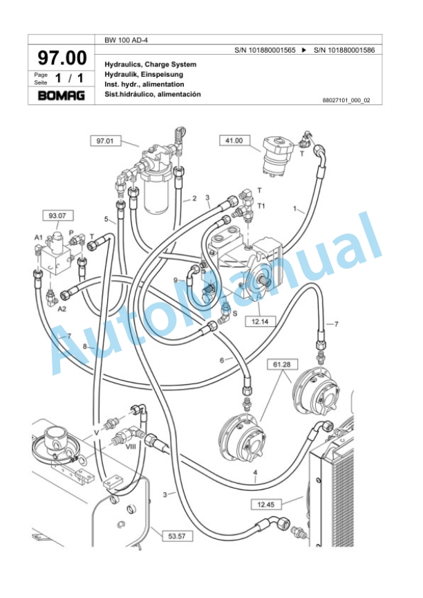 Bomag BW 100 AD-4 Tandem Vibratory Roller Spare Parts Catalogue 00817685 3 Bomag BW 100 AD-4 Tandem Vibratory Roller Spare Parts Catalogue 00817685-3