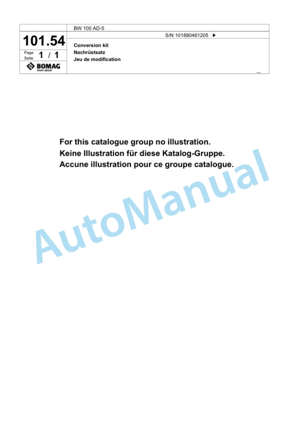 Bomag BW 100 AD-5 Tandem Vibratory Roller Spare Parts Catalogue 00825357 2 Bomag BW 100 AD-5 Tandem Vibratory Roller Spare Parts Catalogue 00825357-2