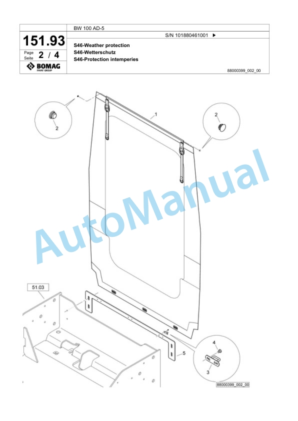Bomag BW 100 AD-5 Tandem Vibratory Roller Spare Parts Catalogue 00825357 3 Bomag BW 100 AD-5 Tandem Vibratory Roller Spare Parts Catalogue 00825357-3