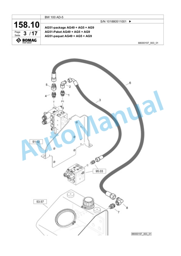 Bomag BW 100 AD-5 Tandem Vibratory Roller Spare Parts Catalogue 00825373 4 Bomag BW 100 AD-5 Tandem Vibratory Roller Spare Parts Catalogue 00825373-4