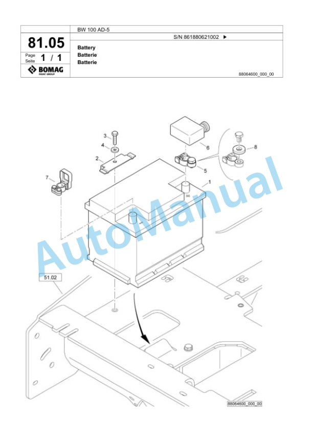 Bomag BW 100 AD-5 Tandem Vibratory Roller Spare Parts Catalogue 00826047 2 Bomag BW 100 AD-5 Tandem Vibratory Roller Spare Parts Catalogue 00826047-2