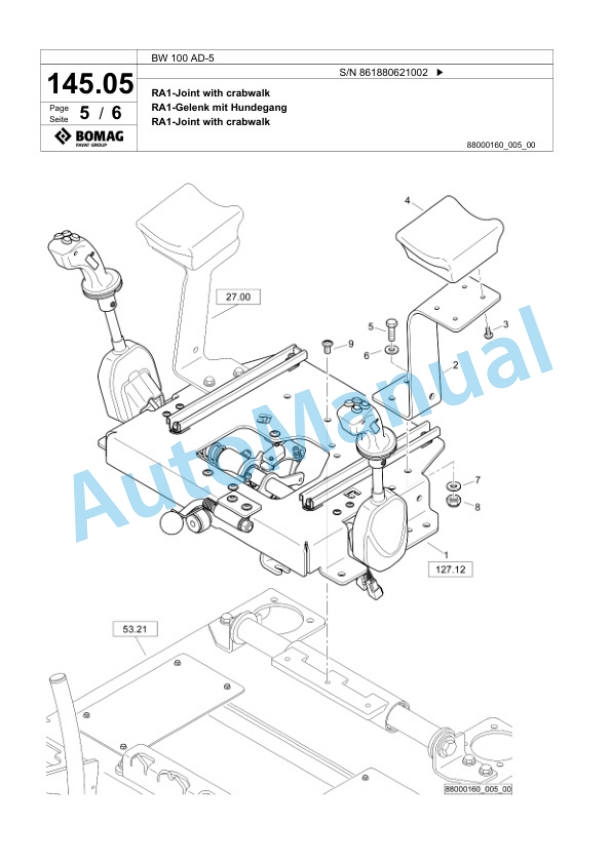 Bomag BW 100 AD-5 Tandem Vibratory Roller Spare Parts Catalogue 00826047 4 Bomag BW 100 AD-5 Tandem Vibratory Roller Spare Parts Catalogue 00826047-4