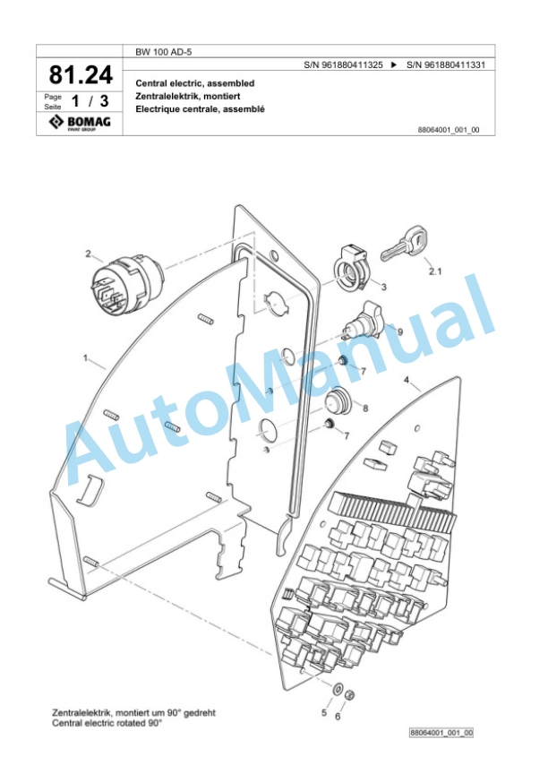 Bomag BW 100 AD-5 Tandem Vibratory Roller Spare Parts Catalogue 00826215 2 Bomag BW 100 AD-5 Tandem Vibratory Roller Spare Parts Catalogue 00826215-2