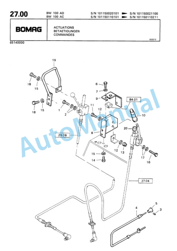 Bomag BW 100 AD, BW 100 AC Double Vibratory Roller Spare Parts Catalogue 00810018 2 Bomag BW 100 AD, BW 100 AC Double Vibratory Roller Spare Parts Catalogue 00810018-2