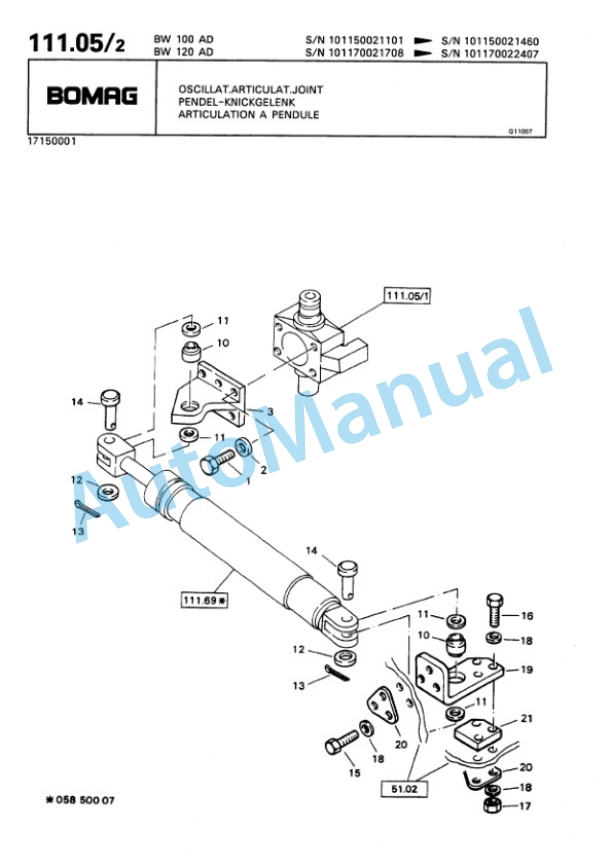 Bomag BW 100 AD, BW 120 AD Double Vibratory Roller Spare Parts Catalogue 00810118 4 Bomag BW 100 AD, BW 120 AD Double Vibratory Roller Spare Parts Catalogue 00810118-4