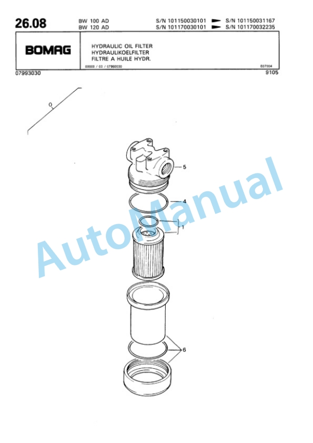 Bomag BW 100 AD, BW 120 AD Tandem Vibratory Roller Spare Parts Catalogue 00810051 2 Bomag BW 100 AD, BW 120 AD Tandem Vibratory Roller Spare Parts Catalogue 00810051-2
