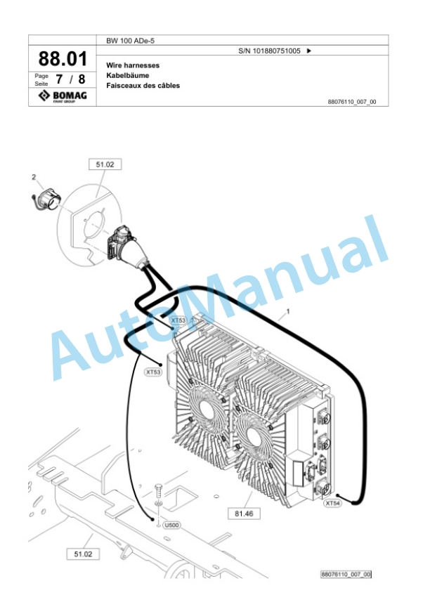 Bomag BW 100 ADe-5 Tandem Vibratory Roller Spare Parts Catalogue 00826733 2 Bomag BW 100 ADe-5 Tandem Vibratory Roller Spare Parts Catalogue 00826733-2