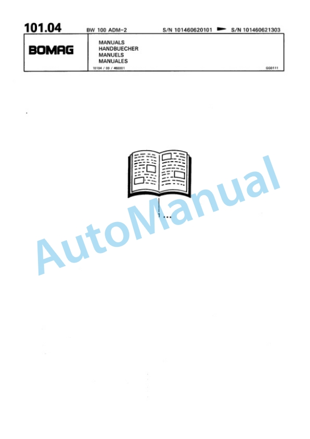 Bomag BW 100 ADM-2 Tandem Vibratory Roller Spare Parts Catalogue 00810282 4 Bomag BW 100 ADM-2 Tandem Vibratory Roller Spare Parts Catalogue 00810282-4