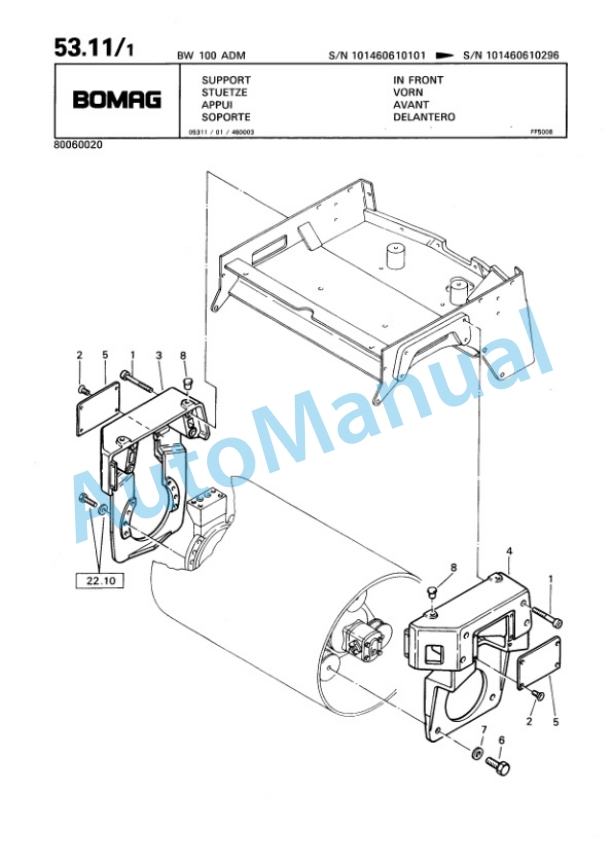Bomag BW 100 ADM Tandem Vibratory Roller Spare Parts Catalogue 00810182 2 Bomag BW 100 ADM Tandem Vibratory Roller Spare Parts Catalogue 00810182-2