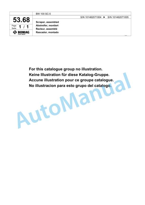 Bomag BW 100 SC-5 Tandem Vibratory Roller Spare Parts Catalogue 00818715 2 Bomag BW 100 SC-5 Tandem Vibratory Roller Spare Parts Catalogue 00818715-2