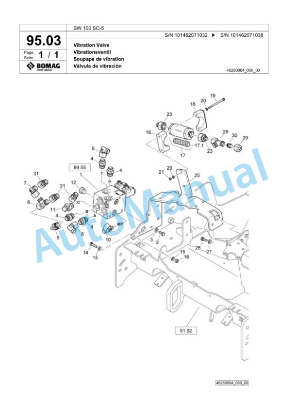 Bomag BW 100 SC-5 Tandem Vibratory Roller Spare Parts Catalogue 00818715 4 Bomag BW 100 SC-5 Tandem Vibratory Roller Spare Parts Catalogue 00818715-4
