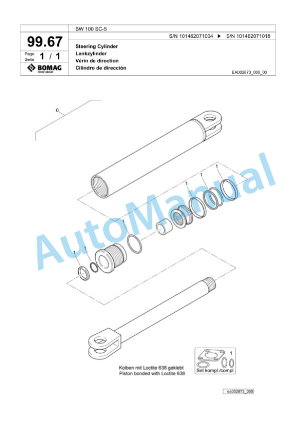 Bomag BW 100 SC-5 Tandem Vibratory Roller Spare Parts Catalogue 00818715 5 Bomag BW 100 SC-5 Tandem Vibratory Roller Spare Parts Catalogue 00818715-5