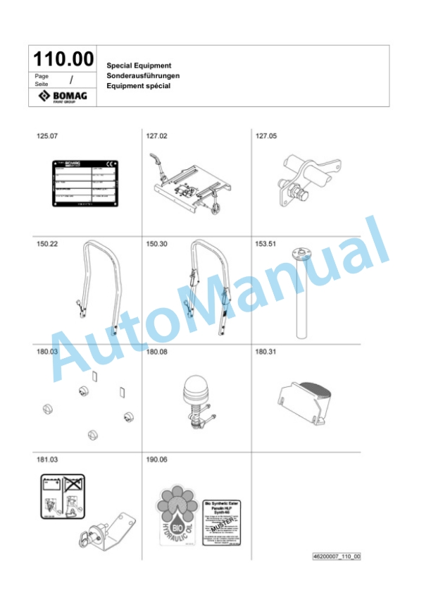 Bomag BW 100 SC-5 Tandem Vibratory Roller Spare Parts Catalogue 00824129 5 Bomag BW 100 SC-5 Tandem Vibratory Roller Spare Parts Catalogue 00824129-5