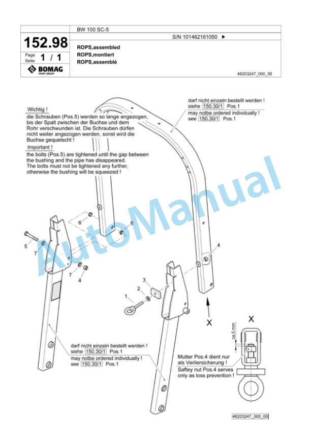 Bomag BW 100 SC-5 Tandem Vibratory Roller Spare Parts Catalogue 00825297 4 Bomag BW 100 SC-5 Tandem Vibratory Roller Spare Parts Catalogue 00825297-4