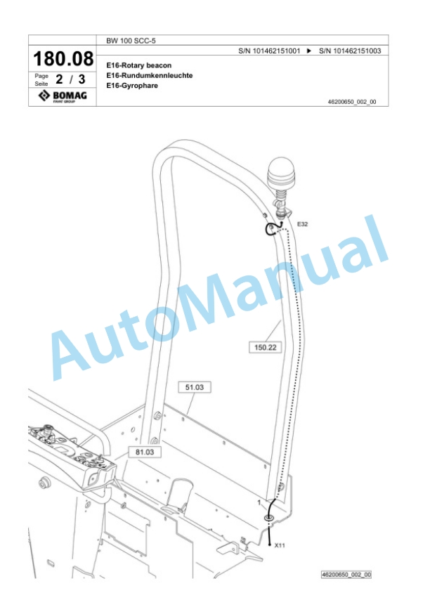 Bomag BW 100 SCC-5 Combination Roller Spare Parts Catalogue 00825295 5 Bomag BW 100 SCC-5 Combination Roller Spare Parts Catalogue 00825295-5