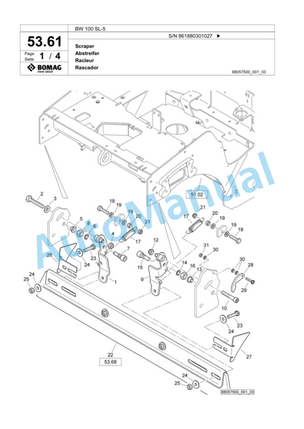 Bomag BW 100 SL-5 Tandem Vibratory Roller Spare Parts Catalogue 00824557 2 Bomag BW 100 SL-5 Tandem Vibratory Roller Spare Parts Catalogue 00824557-2