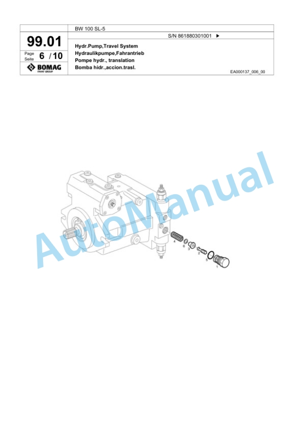 Bomag BW 100 SL-5 Tandem Vibratory Roller Spare Parts Catalogue 00824557 4 Bomag BW 100 SL-5 Tandem Vibratory Roller Spare Parts Catalogue 00824557-4