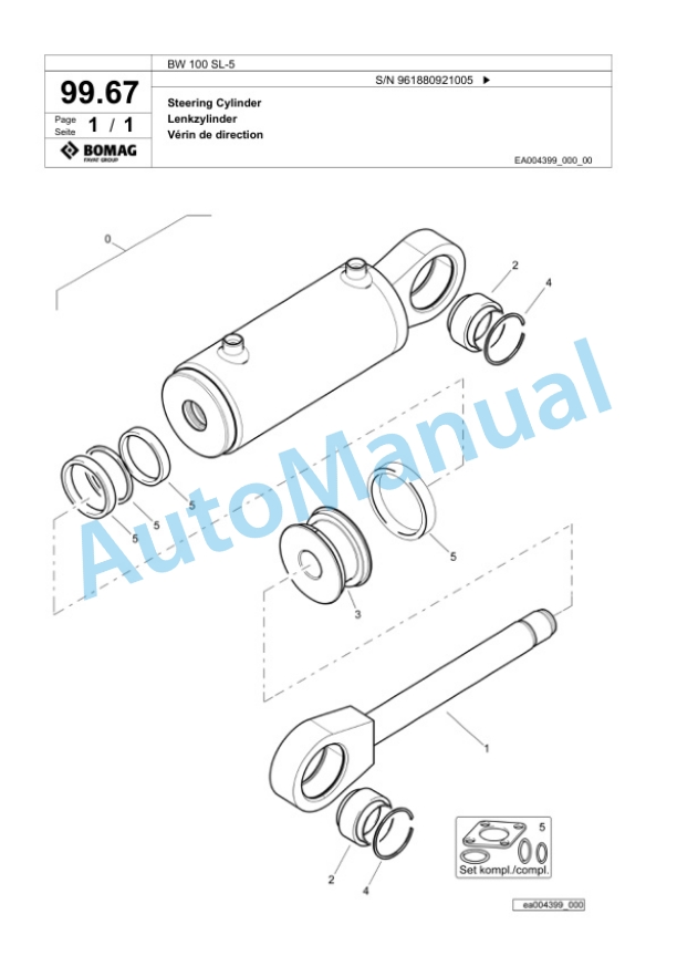 Bomag BW 100 SL-5 Tandem Vibratory Roller Spare Parts Catalogue 00827053 3 Bomag BW 100 SL-5 Tandem Vibratory Roller Spare Parts Catalogue 00827053-3