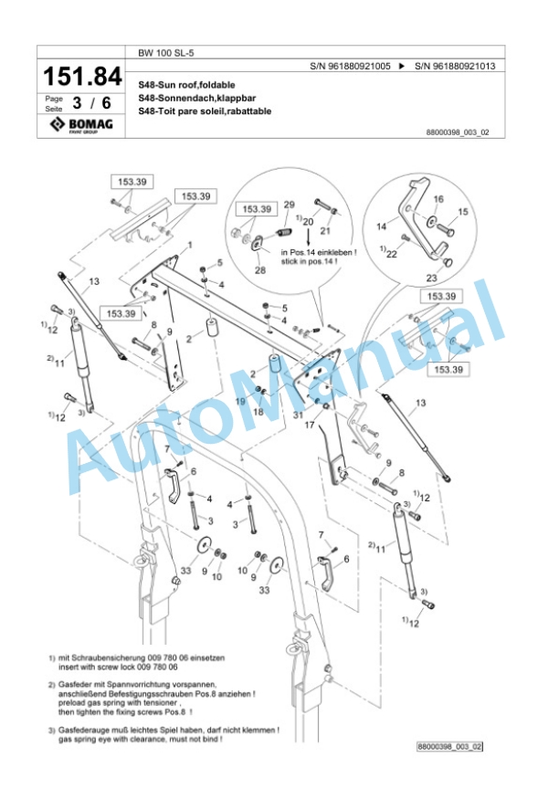 Bomag BW 100 SL-5 Tandem Vibratory Roller Spare Parts Catalogue 00827053 5 Bomag BW 100 SL-5 Tandem Vibratory Roller Spare Parts Catalogue 00827053-5