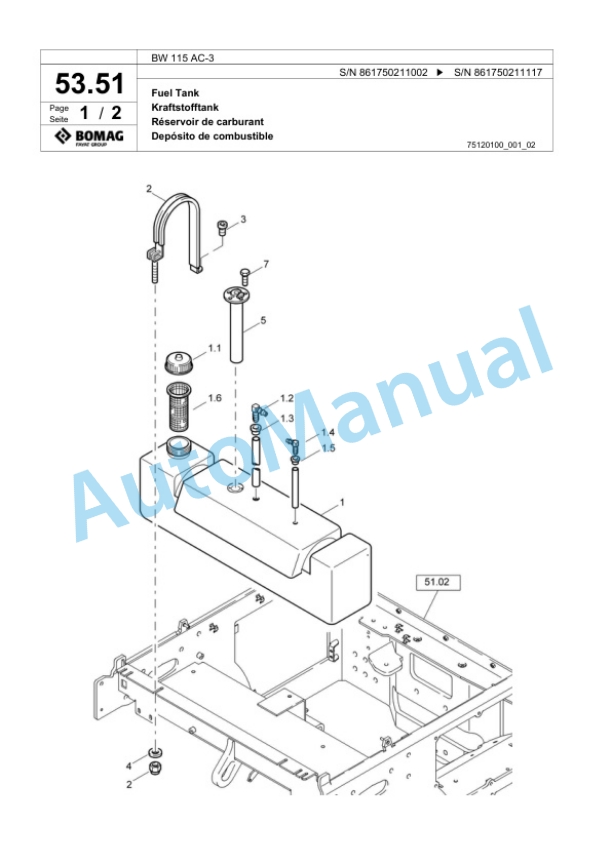 Bomag BW 115 AC-3 Tandem Vibratory Roller Spare Parts Catalogue 00818693 2 Bomag BW 115 AC-3 Tandem Vibratory Roller Spare Parts Catalogue 00818693-2