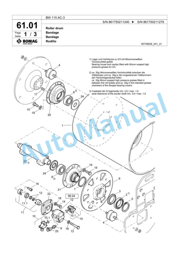 Bomag BW 115 AC-3 Tandem Vibratory Roller Spare Parts Catalogue 00818693 3 Bomag BW 115 AC-3 Tandem Vibratory Roller Spare Parts Catalogue 00818693-3