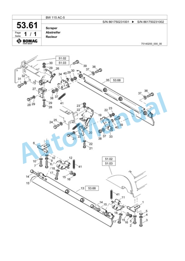 Bomag BW 115 AC-5 Tandem Vibratory Roller Spare Parts Catalogue 00824933 2 Bomag BW 115 AC-5 Tandem Vibratory Roller Spare Parts Catalogue 00824933-2