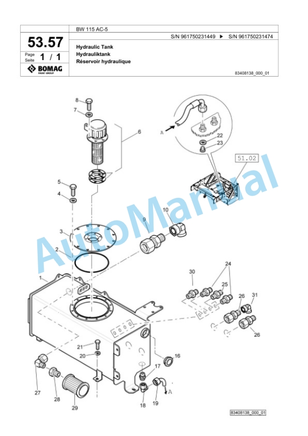 Bomag BW 115 AC-5 Tandem Vibratory Roller Spare Parts Catalogue 00826919 2 Bomag BW 115 AC-5 Tandem Vibratory Roller Spare Parts Catalogue 00826919-2