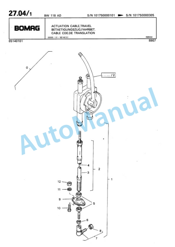 Bomag BW 118 AD Tandem Vibratory Roller Spare Parts Catalogue 00810056 3 Bomag BW 118 AD Tandem Vibratory Roller Spare Parts Catalogue 00810056-3