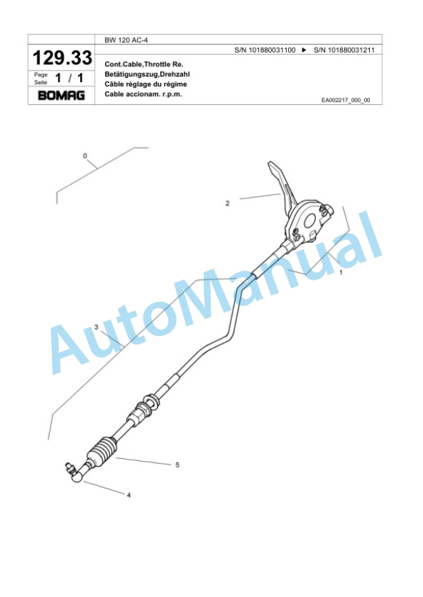 Bomag BW 120 AC-4 Combination Roller Spare Parts Catalogue 00817691 5 Bomag BW 120 AC-4 Combination Roller Spare Parts Catalogue 00817691-5