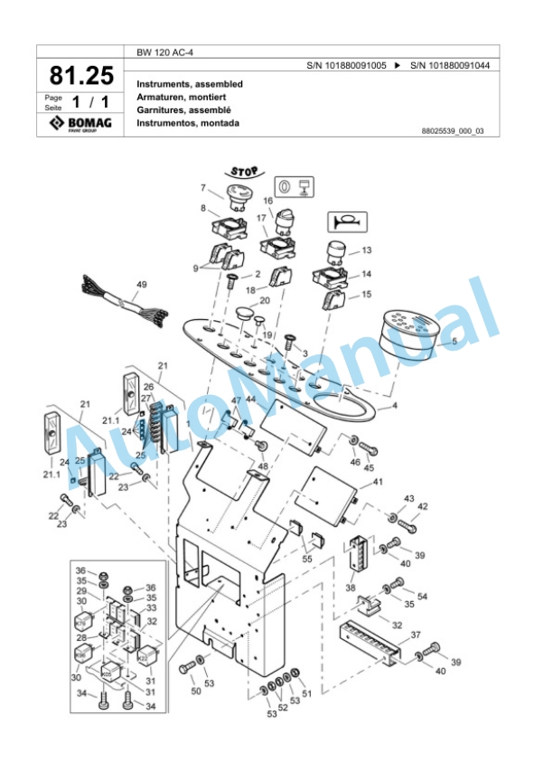 Bomag BW 120 AC-4 Combination Roller Spare Parts Catalogue 00818471 2 Bomag BW 120 AC-4 Combination Roller Spare Parts Catalogue 00818471-2