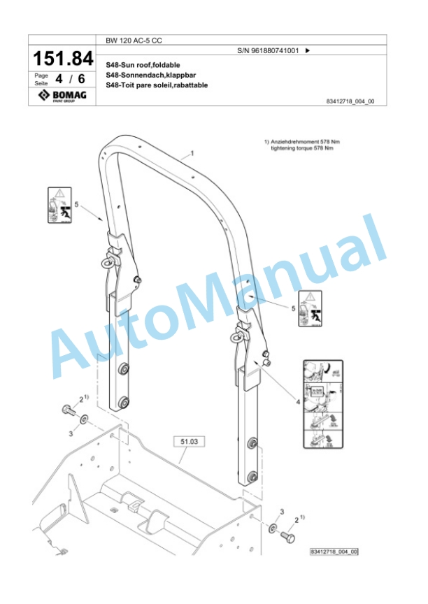 Bomag BW 120 AC-5 CC Combination Roller Spare Parts Catalogue 00826795 5 Bomag BW 120 AC-5 CC Combination Roller Spare Parts Catalogue 00826795-5