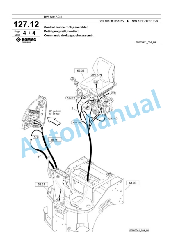 Bomag BW 120 AC-5 Combination Roller Spare Parts Catalogue 00824619 3 Bomag BW 120 AC-5 Combination Roller Spare Parts Catalogue 00824619-3