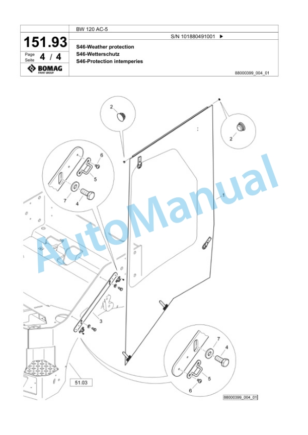 Bomag BW 120 AC-5 Combination Roller Spare Parts Catalogue 00825363 4 Bomag BW 120 AC-5 Combination Roller Spare Parts Catalogue 00825363-4