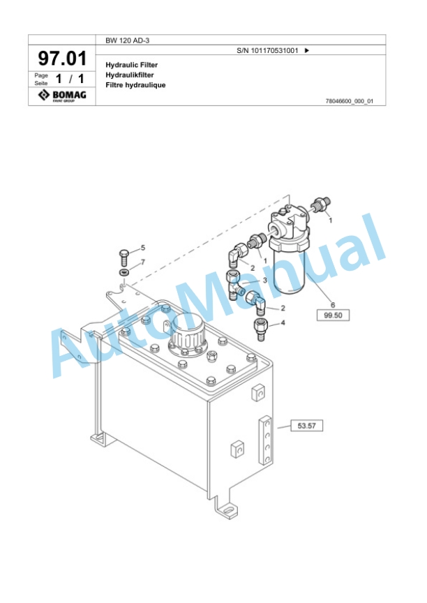 Bomag BW 120 AD-3 Tandem Vibratory Roller Spare Parts Catalogue 00817831 5 Bomag BW 120 AD-3 Tandem Vibratory Roller Spare Parts Catalogue 00817831-5