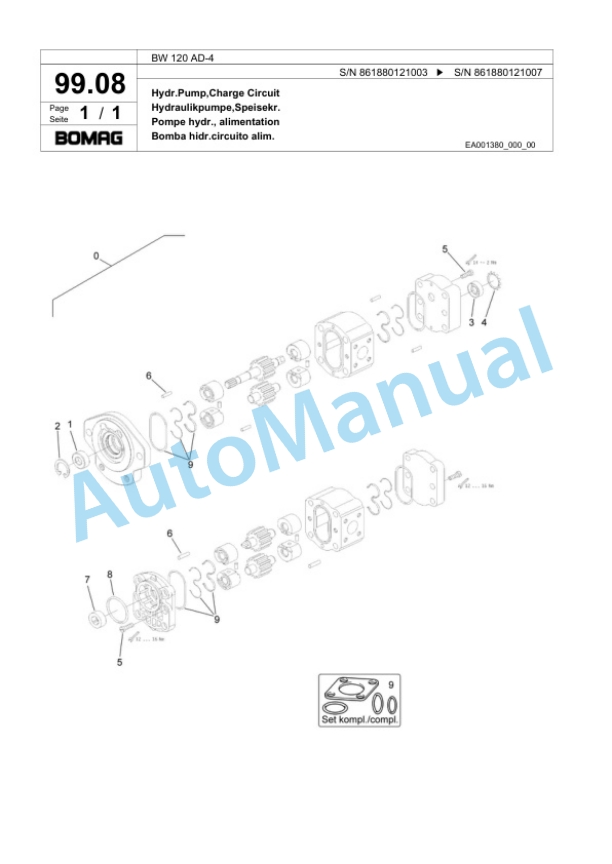 Bomag BW 120 AD-4 Tandem Vibratory Roller Spare Parts Catalogue 00818377 4 Bomag BW 120 AD-4 Tandem Vibratory Roller Spare Parts Catalogue 00818377-4