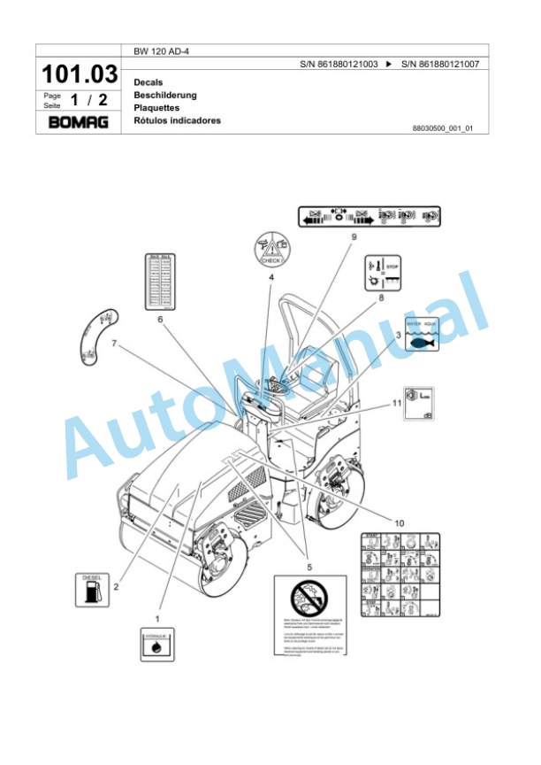 Bomag BW 120 AD-4 Tandem Vibratory Roller Spare Parts Catalogue 00818377 5 Bomag BW 120 AD-4 Tandem Vibratory Roller Spare Parts Catalogue 00818377-5