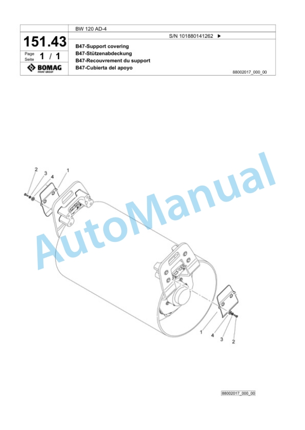 Bomag BW 120 AD-4 Tandem Vibratory Roller Spare Parts Catalogue 00818593 5 Bomag BW 120 AD-4 Tandem Vibratory Roller Spare Parts Catalogue 00818593-5
