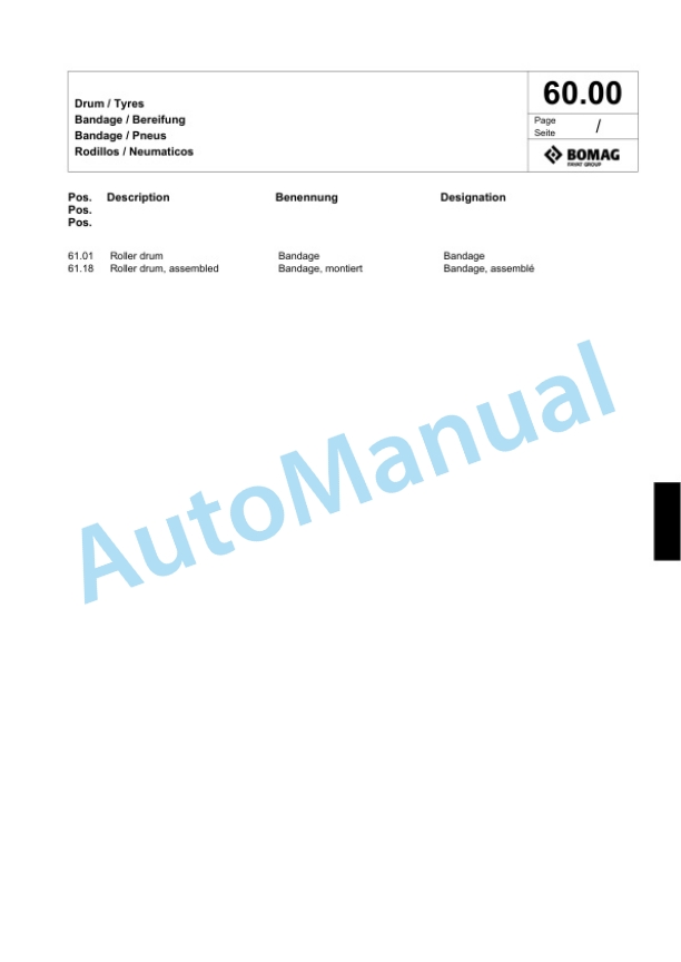 Bomag BW 120 AD-4 Tandem Vibratory Roller Spare Parts Catalogue 00818733 2 Bomag BW 120 AD-4 Tandem Vibratory Roller Spare Parts Catalogue 00818733-2
