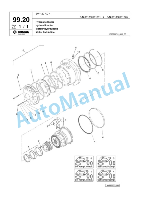 Bomag BW 120 AD-4 Tandem Vibratory Roller Spare Parts Catalogue 00818733 3 Bomag BW 120 AD-4 Tandem Vibratory Roller Spare Parts Catalogue 00818733-3