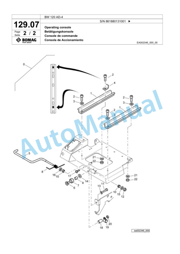 Bomag BW 120 AD-4 Tandem Vibratory Roller Spare Parts Catalogue 00818733 4 Bomag BW 120 AD-4 Tandem Vibratory Roller Spare Parts Catalogue 00818733-4
