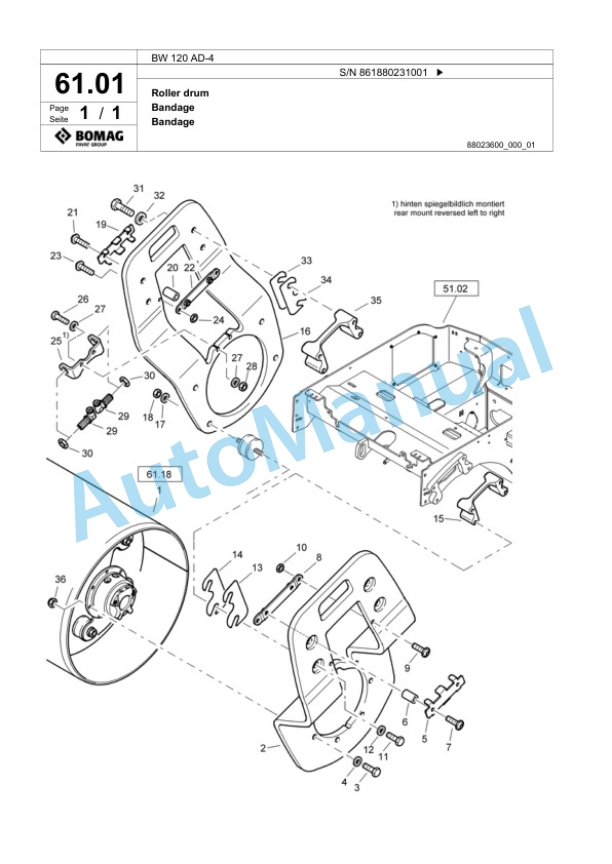 Bomag BW 120 AD-4 Tandem Vibratory Roller Spare Parts Catalogue 00824173 2 Bomag BW 120 AD-4 Tandem Vibratory Roller Spare Parts Catalogue 00824173-2