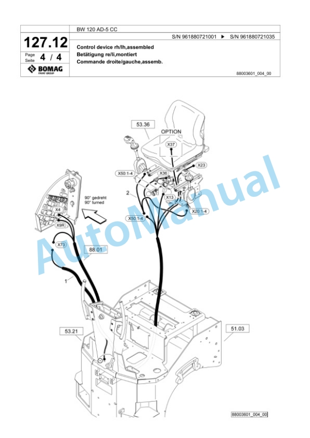Bomag BW 120 AD-5 CC Tandem Vibratory Roller Spare Parts Catalogue 00826793 4 Bomag BW 120 AD-5 CC Tandem Vibratory Roller Spare Parts Catalogue 00826793-4