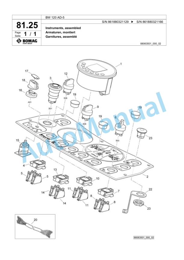 Bomag BW 120 AD-5 Tandem Vibratory Roller Spare Parts Catalogue 00824563 3 Bomag BW 120 AD-5 Tandem Vibratory Roller Spare Parts Catalogue 00824563-3