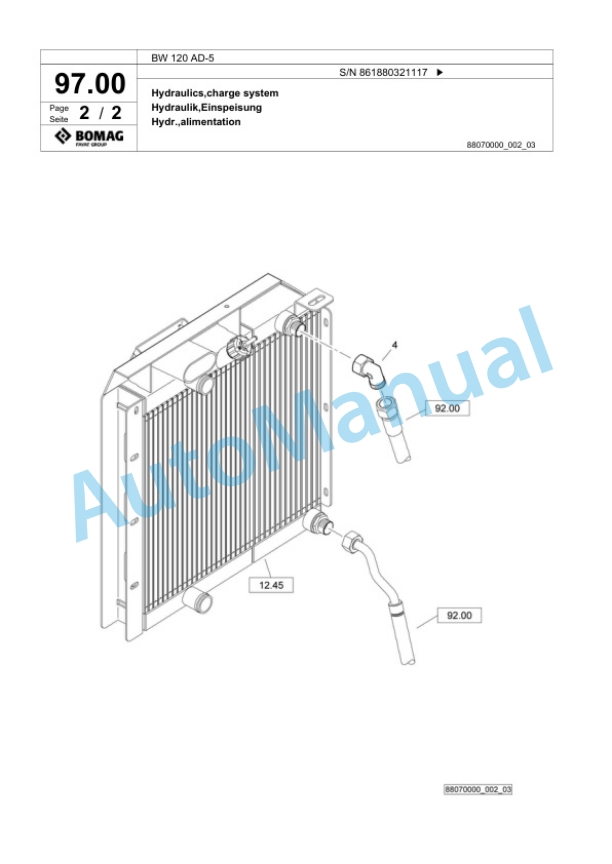 Bomag BW 120 AD-5 Tandem Vibratory Roller Spare Parts Catalogue 00824563 4 Bomag BW 120 AD-5 Tandem Vibratory Roller Spare Parts Catalogue 00824563-4
