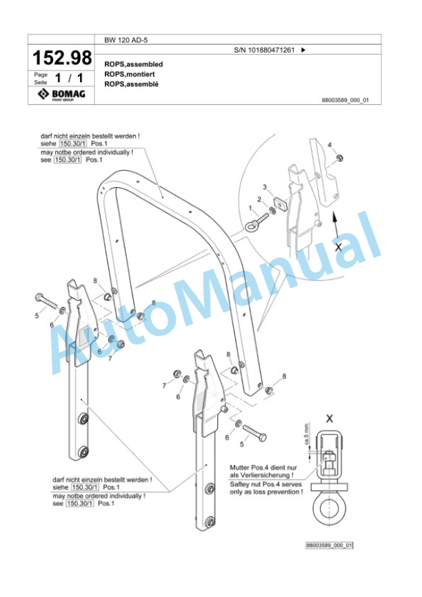 Bomag BW 120 AD-5 Tandem Vibratory Roller Spare Parts Catalogue 00825359 3 Bomag BW 120 AD-5 Tandem Vibratory Roller Spare Parts Catalogue 00825359-3