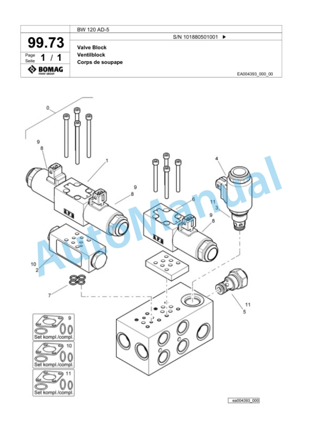 Bomag BW 120 AD-5 Tandem Vibratory Roller Spare Parts Catalogue 00825371 2 Bomag BW 120 AD-5 Tandem Vibratory Roller Spare Parts Catalogue 00825371-2