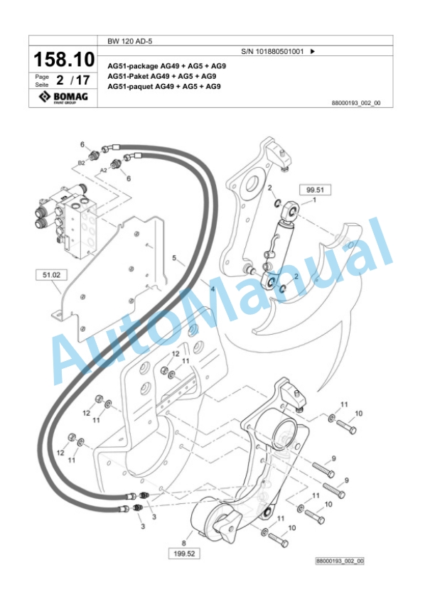 Bomag BW 120 AD-5 Tandem Vibratory Roller Spare Parts Catalogue 00825371 4 Bomag BW 120 AD-5 Tandem Vibratory Roller Spare Parts Catalogue 00825371-4